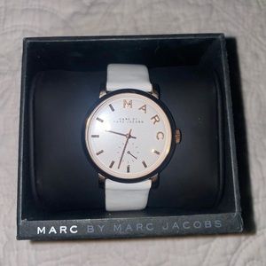 Marc Jacobs White Leather Strap Watch
